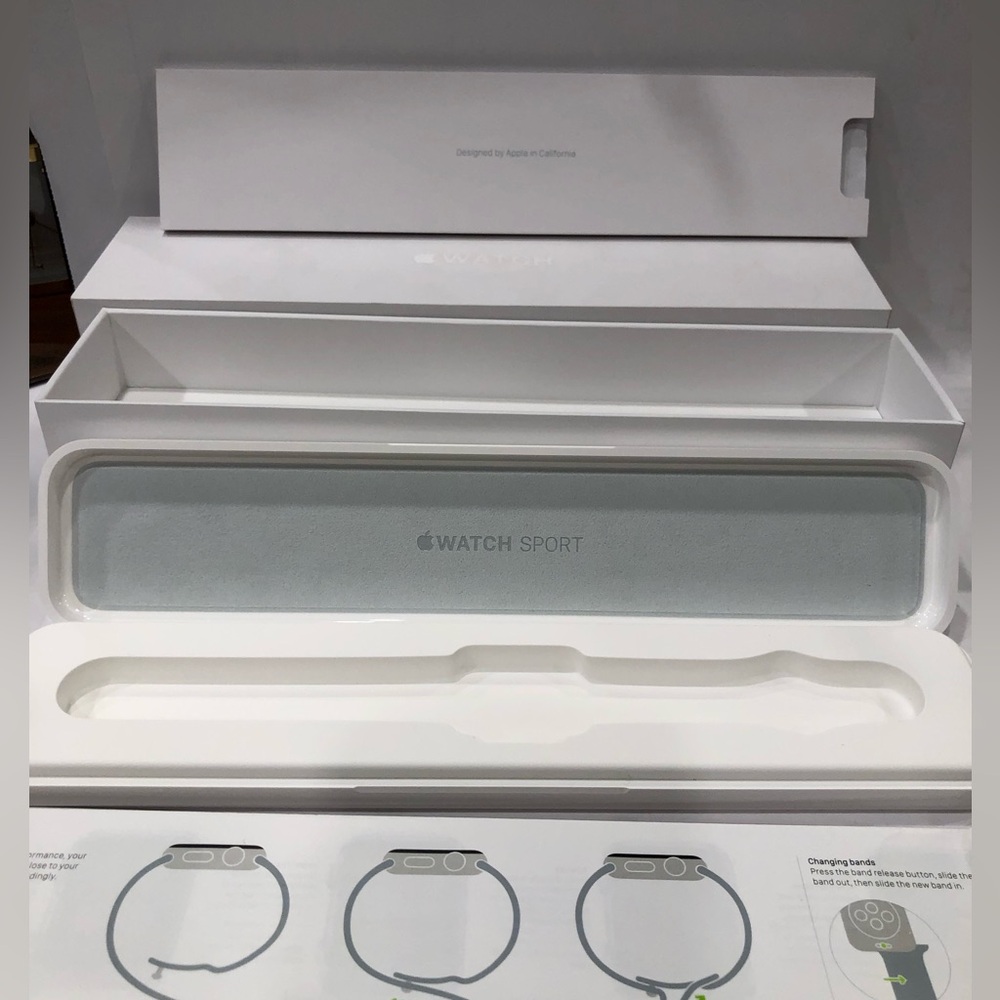 original Apple Watch Sport white hard case and packaging -NO WATCH! See Pictures